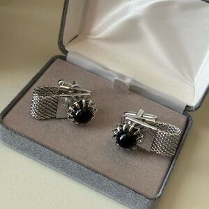 Silver and Black Cufflinks